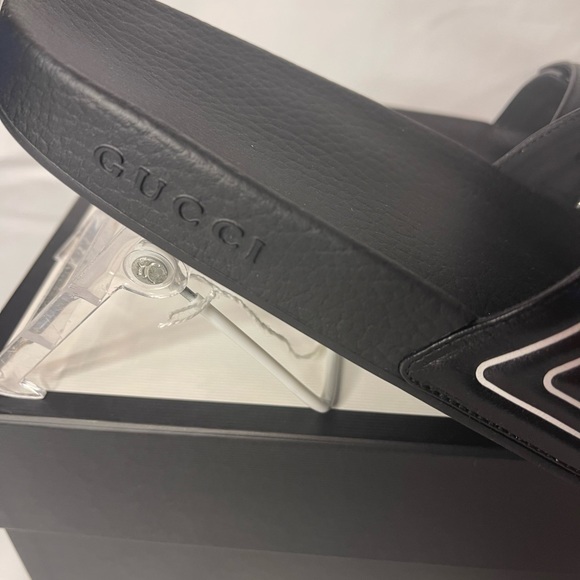 Gucci leather black slippers mens size US 6( Gucci size 6, women size US 8) new - Picture 9 of 16